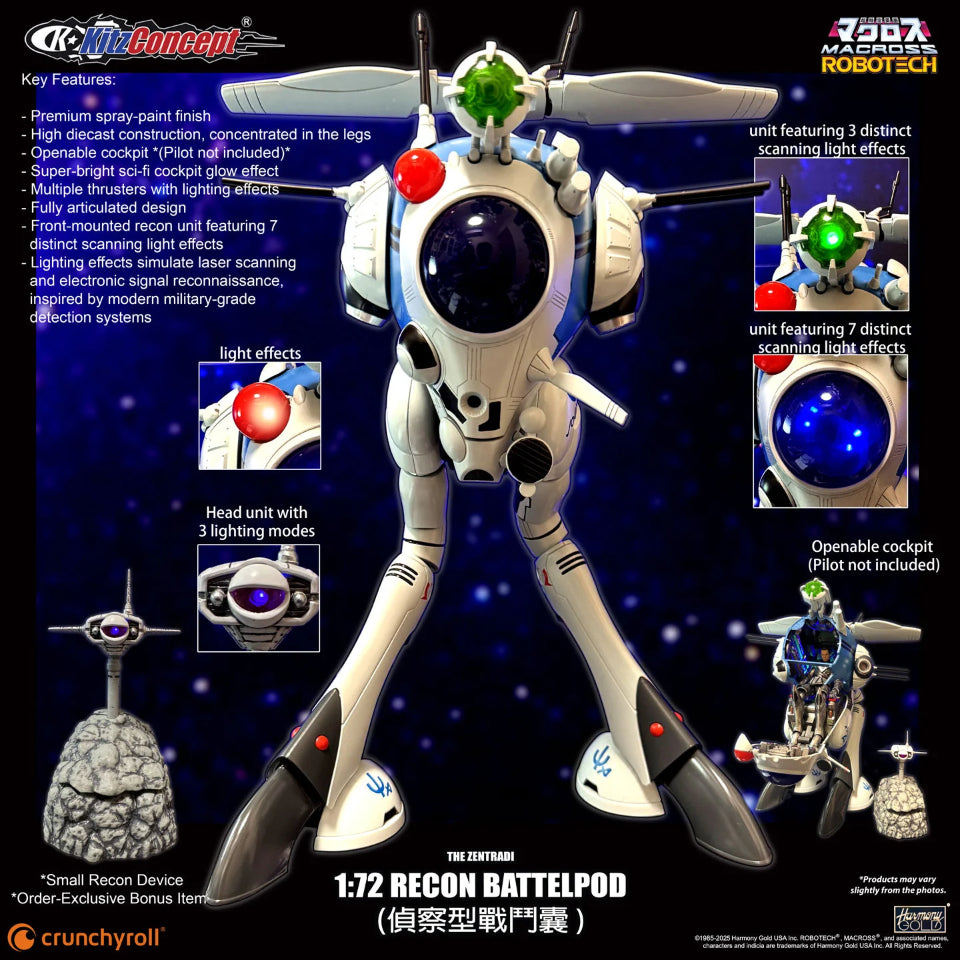 [Preventa] Macross Zentraedi Recon Battle Pod 1/72 Scale Action Figure (With Bonus)