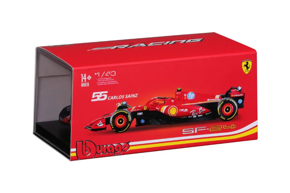 Formula 1 Ferrari SFR SF-24 Carlos Sainz #55 with Helmet (2024) Die-Cast Metal 1:43 Bburago