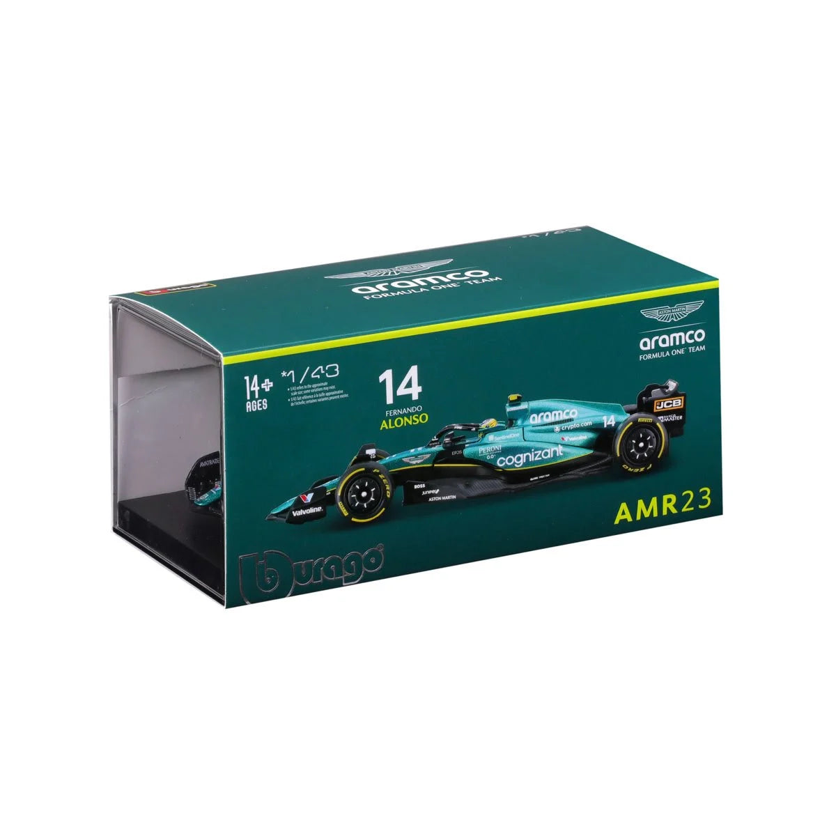 Formula 1 Aston Martin AMR23 (2023) Fernando Alonso #14 Die-Cast Metal Bburago