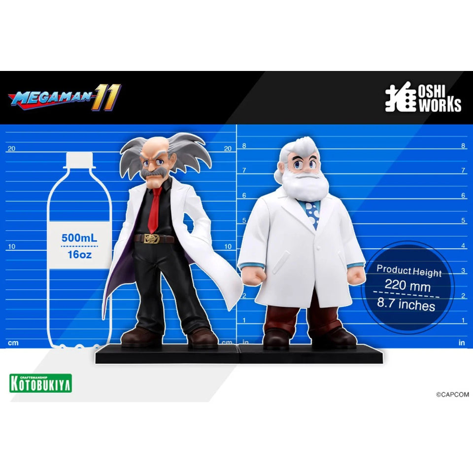 [Preventa] Mega Man 11 Dr. Wily &amp; Dr. Light Oshi Works Statue Kotobukiya