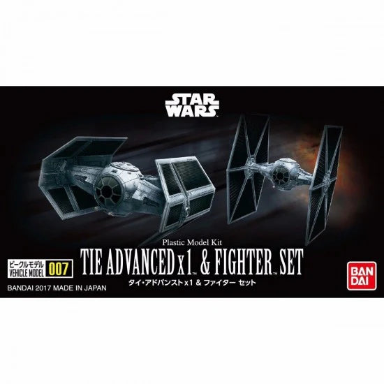 Star Wars Vehicle Model 007 Tie Advanced X 1 &amp; Fighter Set Bandai Hobby
