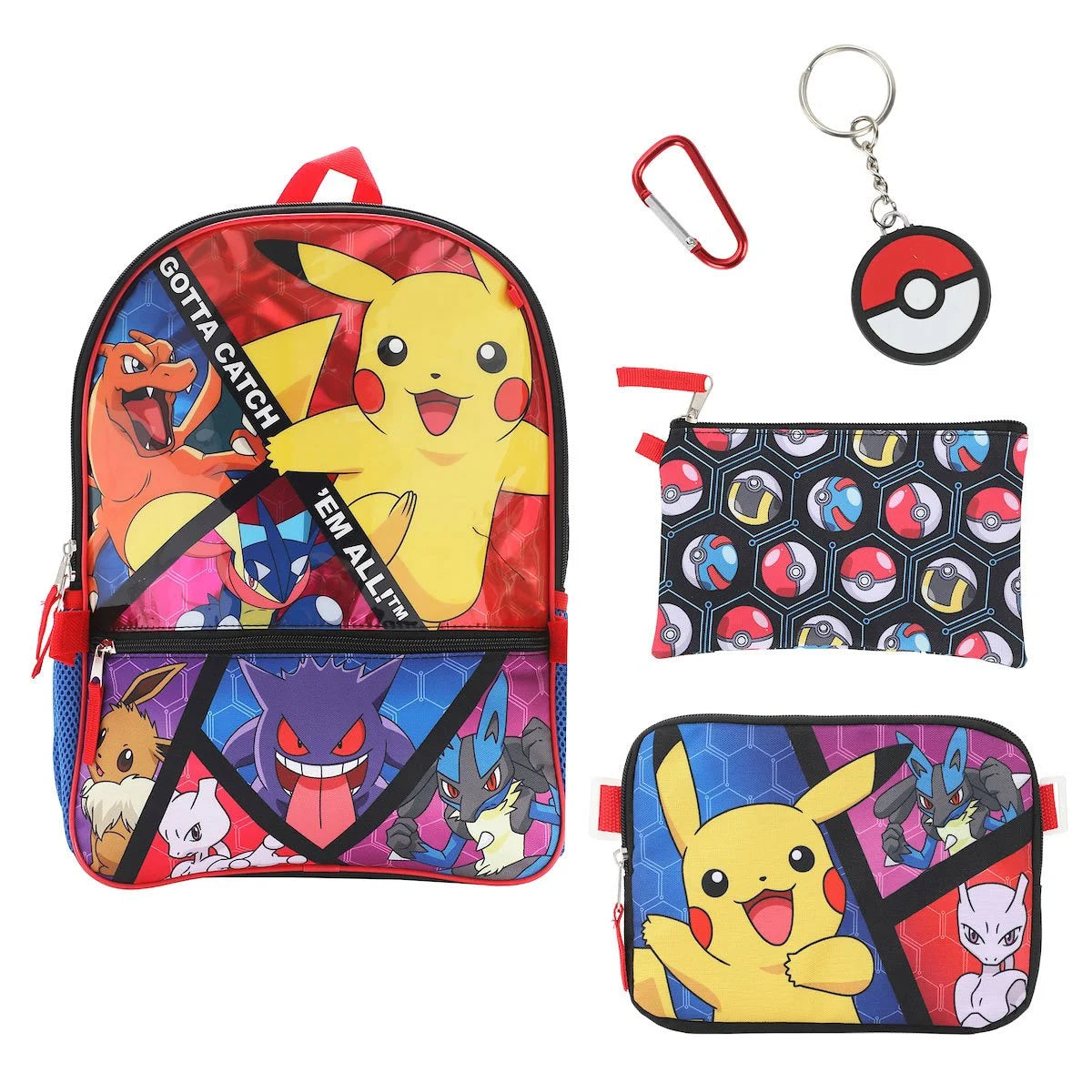 Mochila Pokemon Pikachu Set 5 Piezas