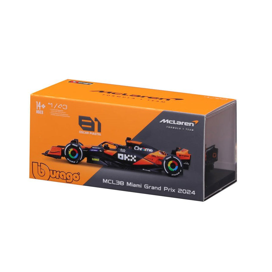 Formula 1 McLaren MCL38 Oscar Piastri #81 with Helmet (2024) Die-Cast Metal 1:43 Bburago