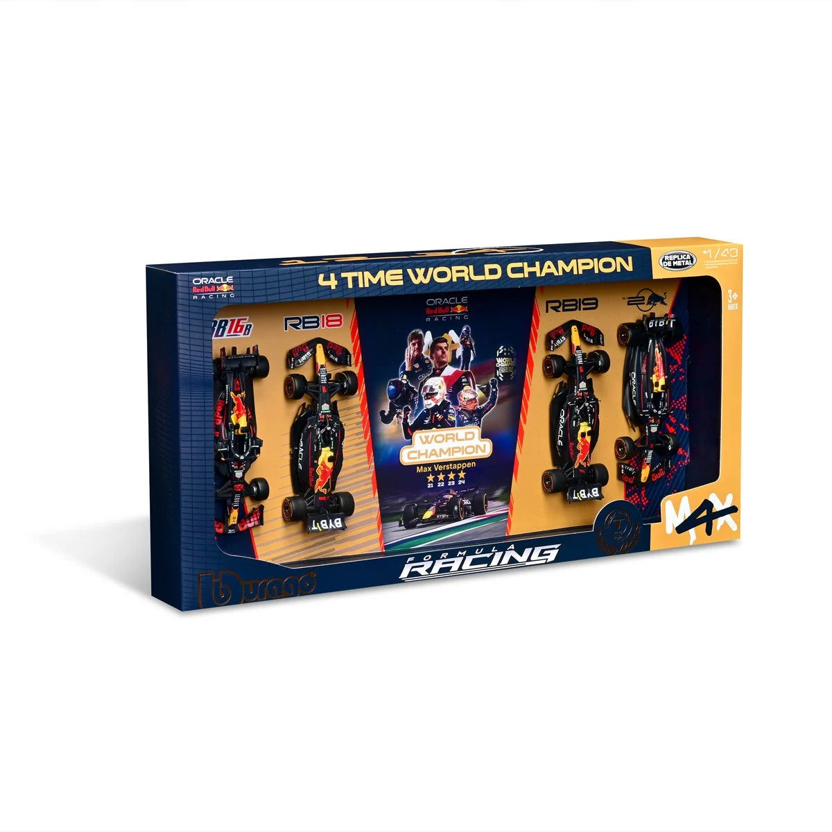 Formula 1 Oracle Red Bull 4-Time World Champion 1:43 Scale Die-Cast Metal Vehicle Bburango