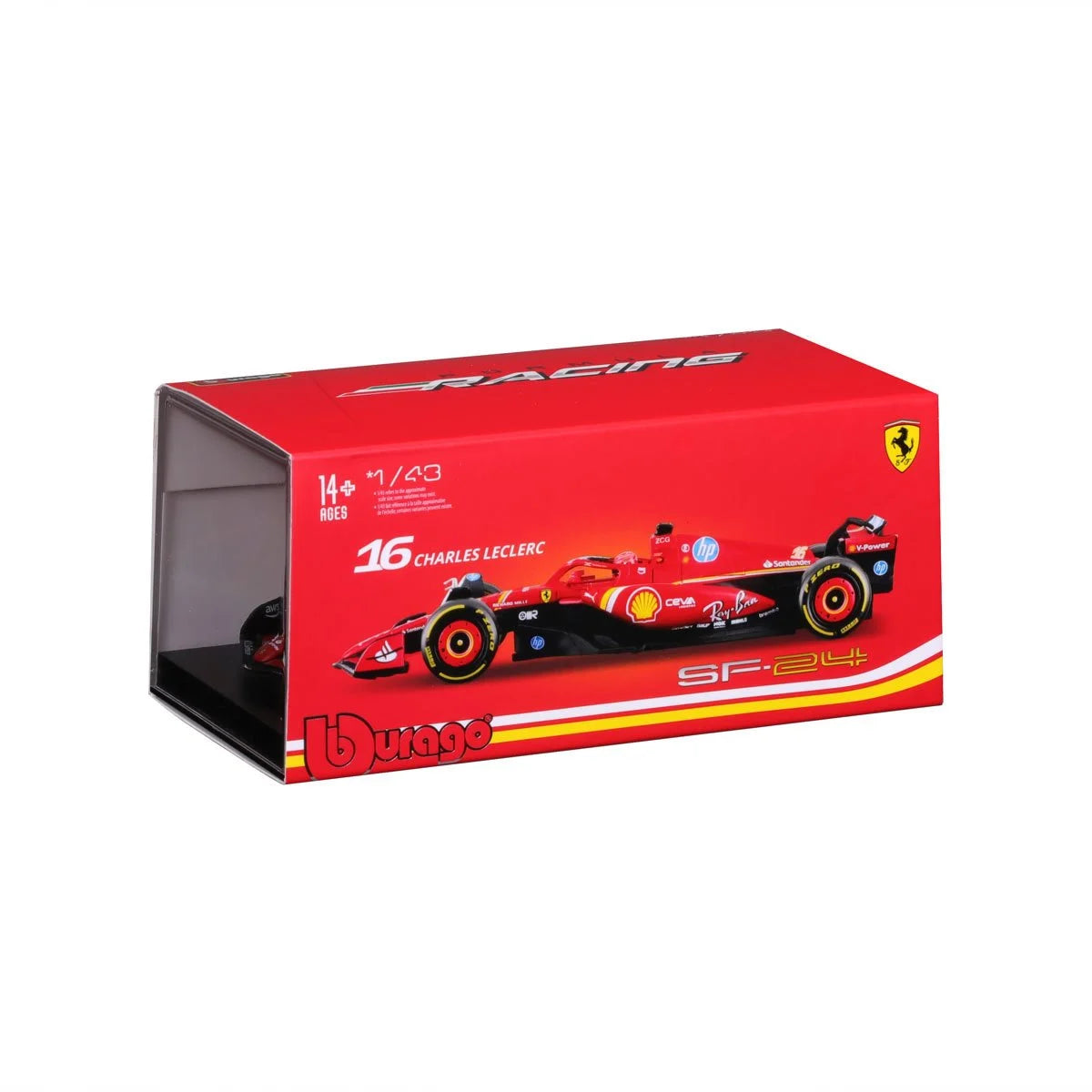 Formula 1 Ferrari SFR SF-24 Charles Leclerc #16 with Helmet (2024) Die-Cast Metal 1:43 Bburago