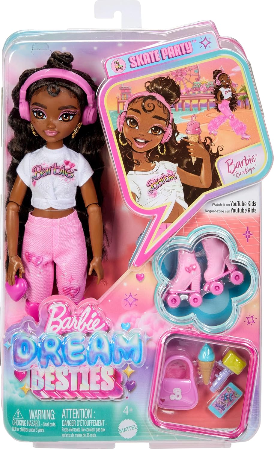 Barbie Dream Besties Skate Party Barbie Brooklyn Doll Mattel
