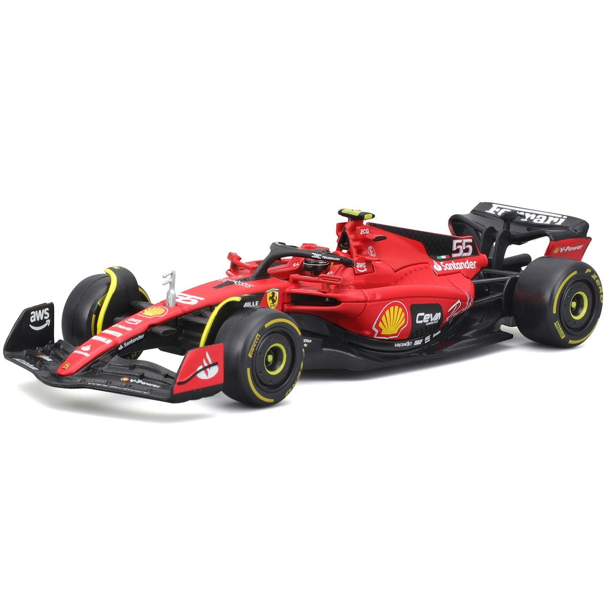 Formula 1 Ferrari SFR SF-23 Carlos Sainz #55 with Helmet (2024) Die-Cast Metal 1:43 Bburago