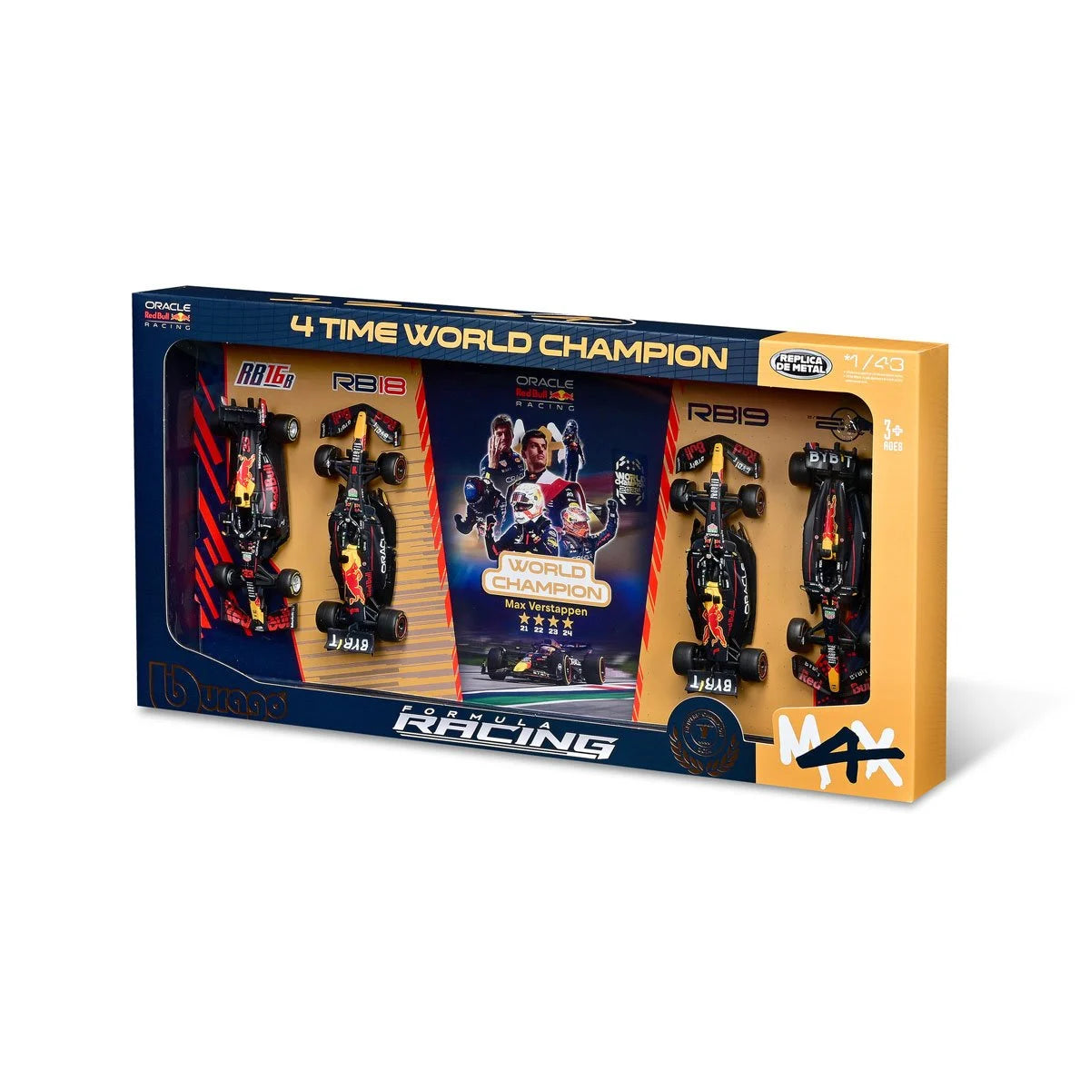 Formula 1 Oracle Red Bull 4-Time World Champion 1:43 Scale Die-Cast Metal Vehicle Bburango