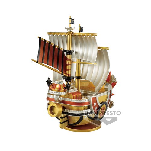 One Piece Mega World Collectable Thousand Sunny Ship Gold Color Special Statue.