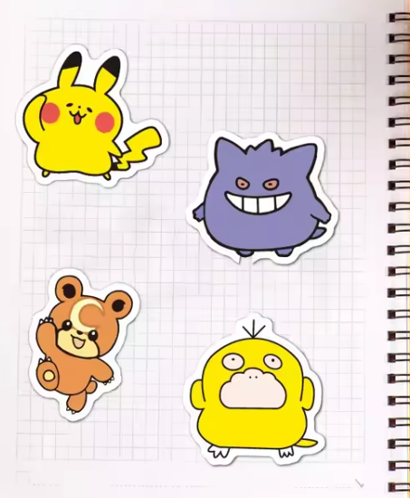10 Stickers POKEMON Aleatorios motivo Kawaii