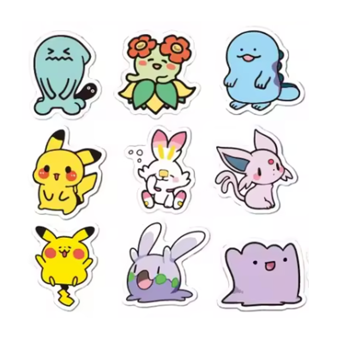 10 Stickers POKEMON Aleatorios motivo Kawaii