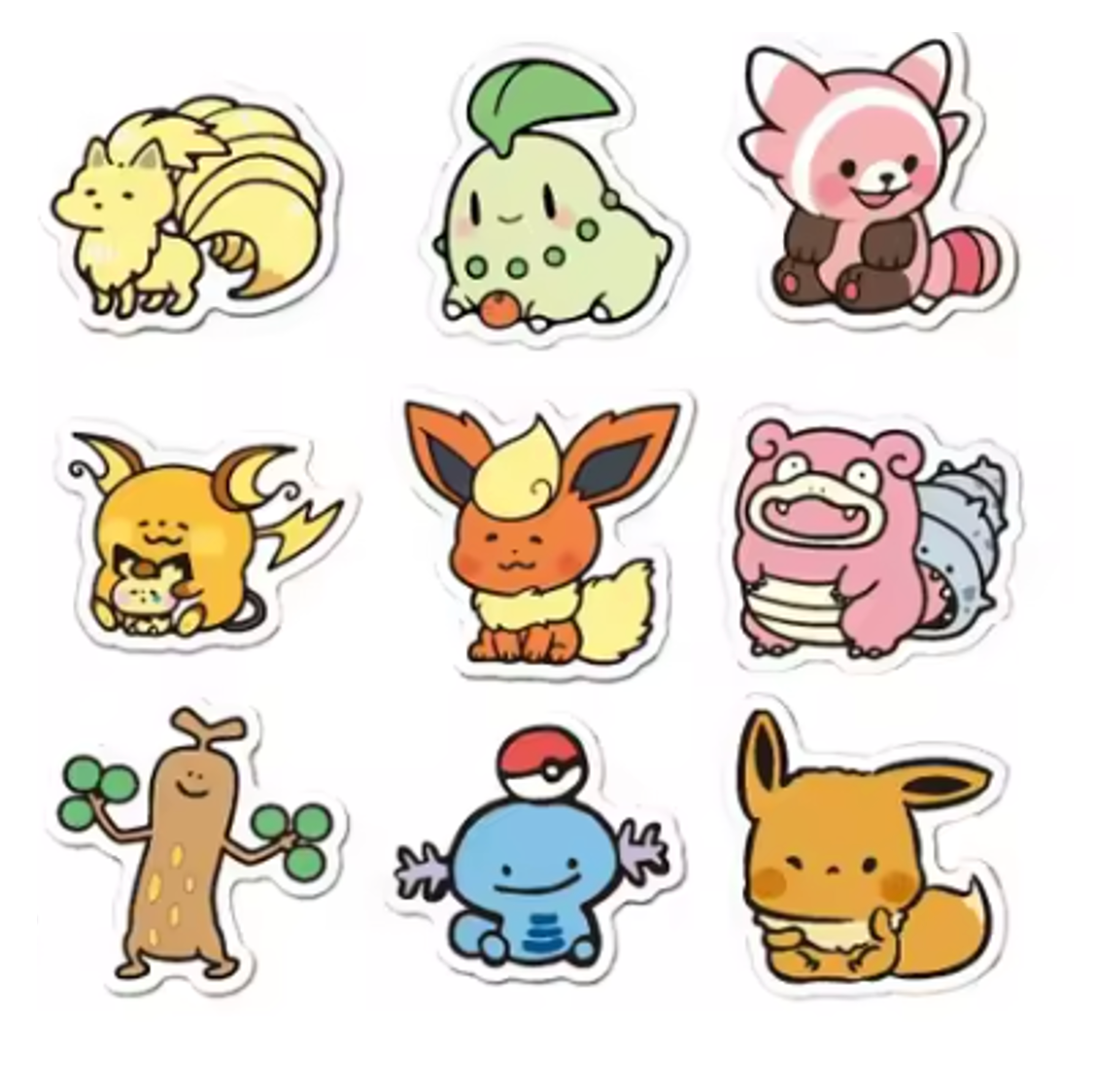 10 Stickers POKEMON Aleatorios motivo Kawaii