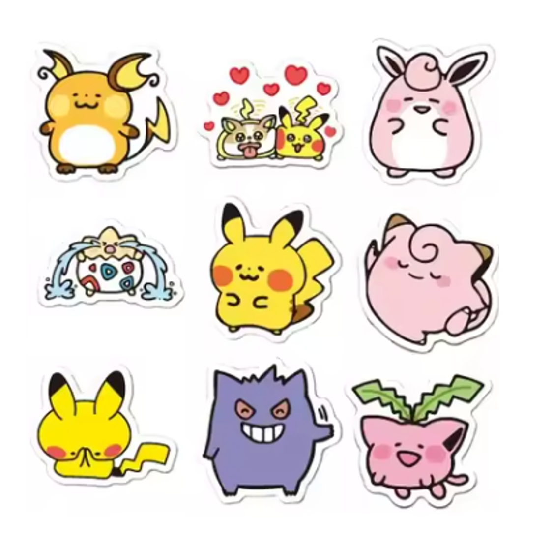 10 Stickers POKEMON Aleatorios motivo Kawaii