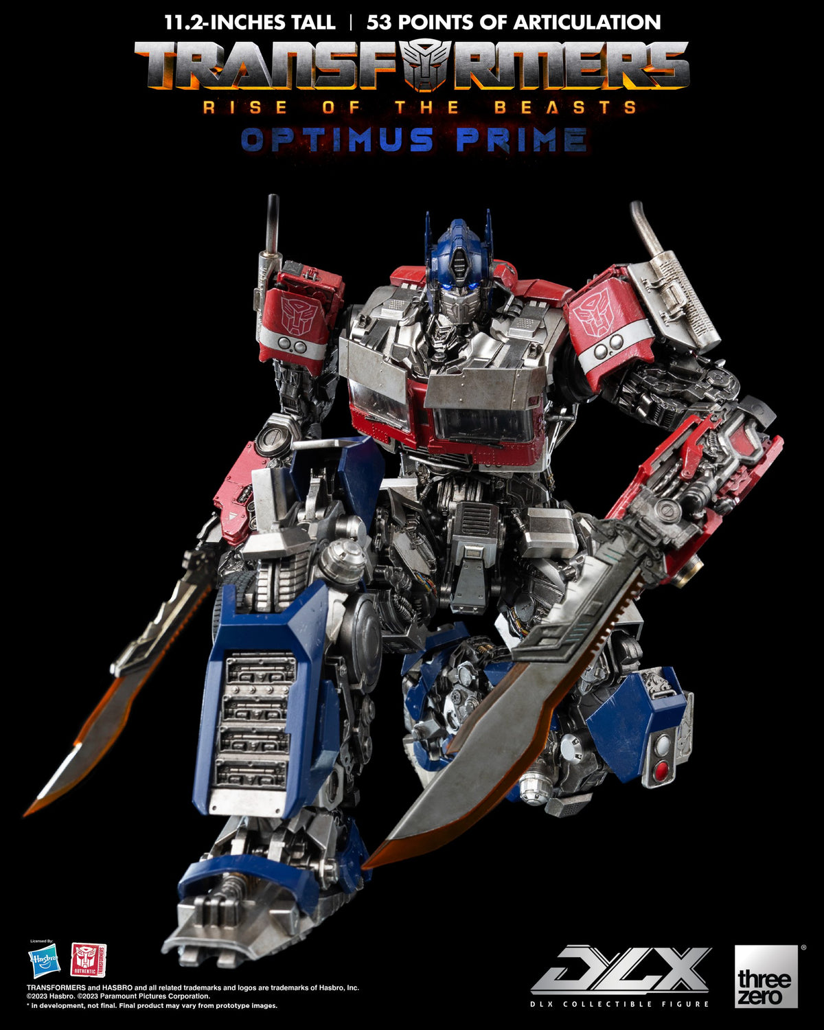 Transformers: Rise of the Beasts Optimus Prime DLX Action Figure  THREE ZERO