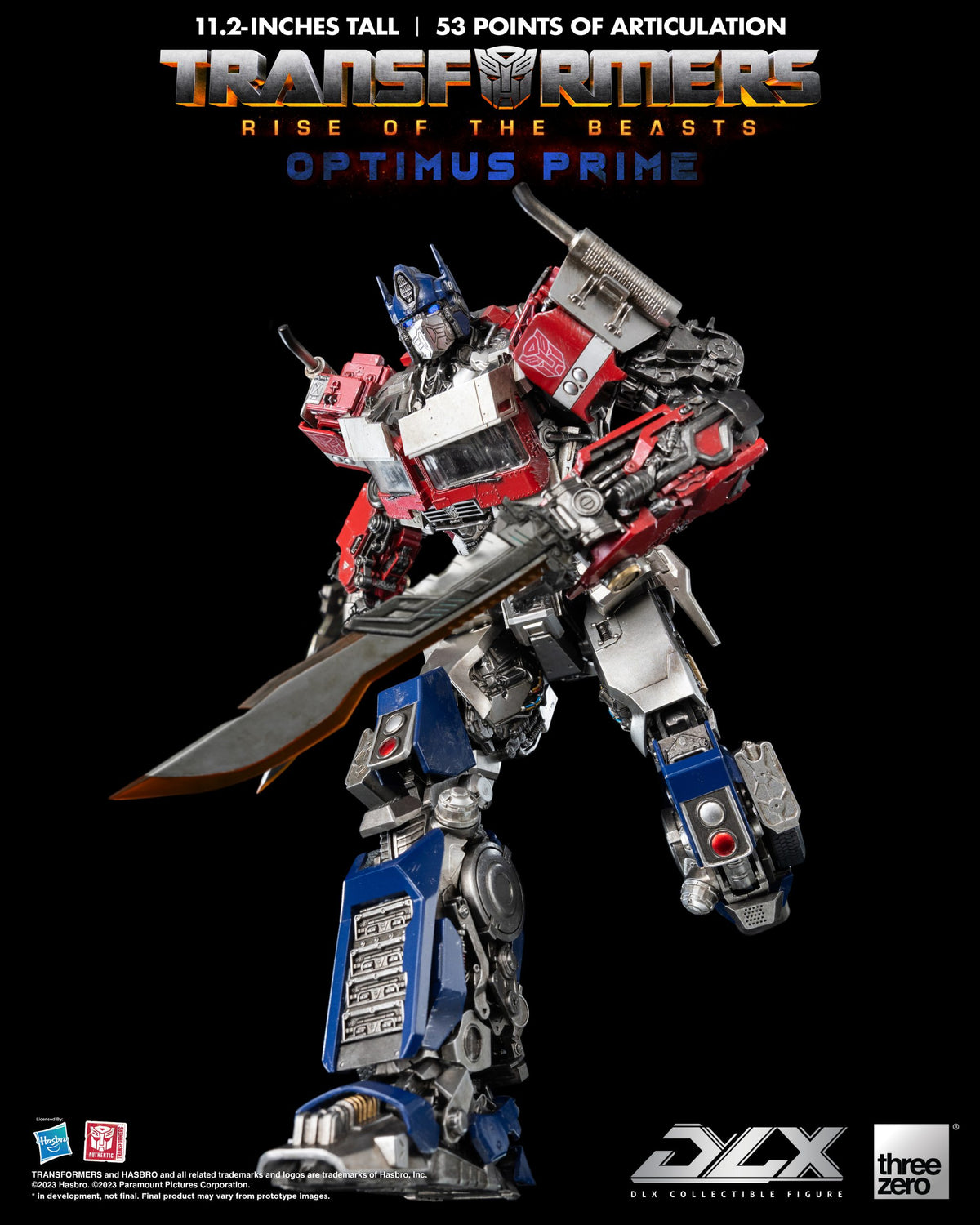 Transformers: Rise of the Beasts Optimus Prime DLX Action Figure  THREE ZERO