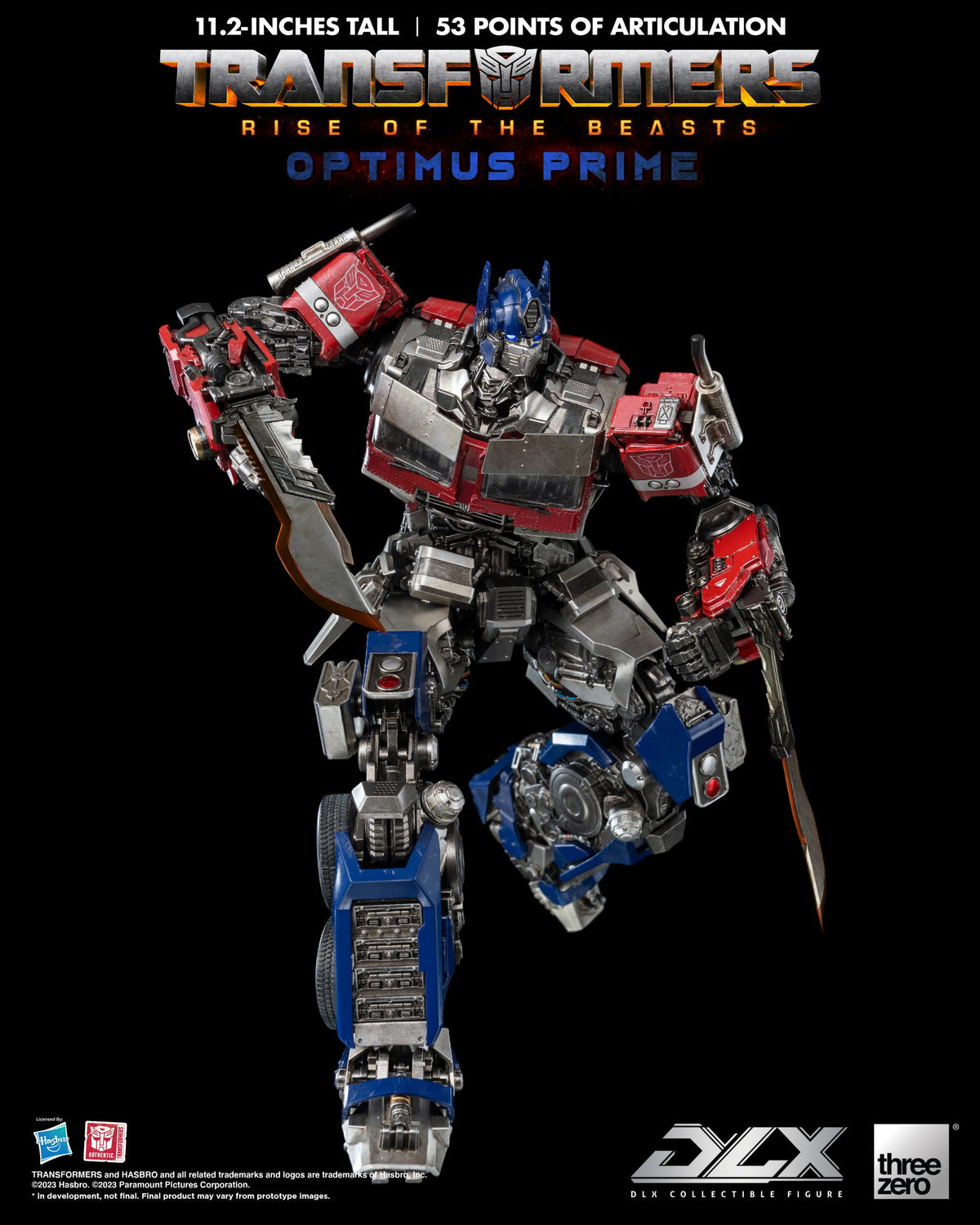 Transformers: Rise of the Beasts Optimus Prime DLX Action Figure  THREE ZERO