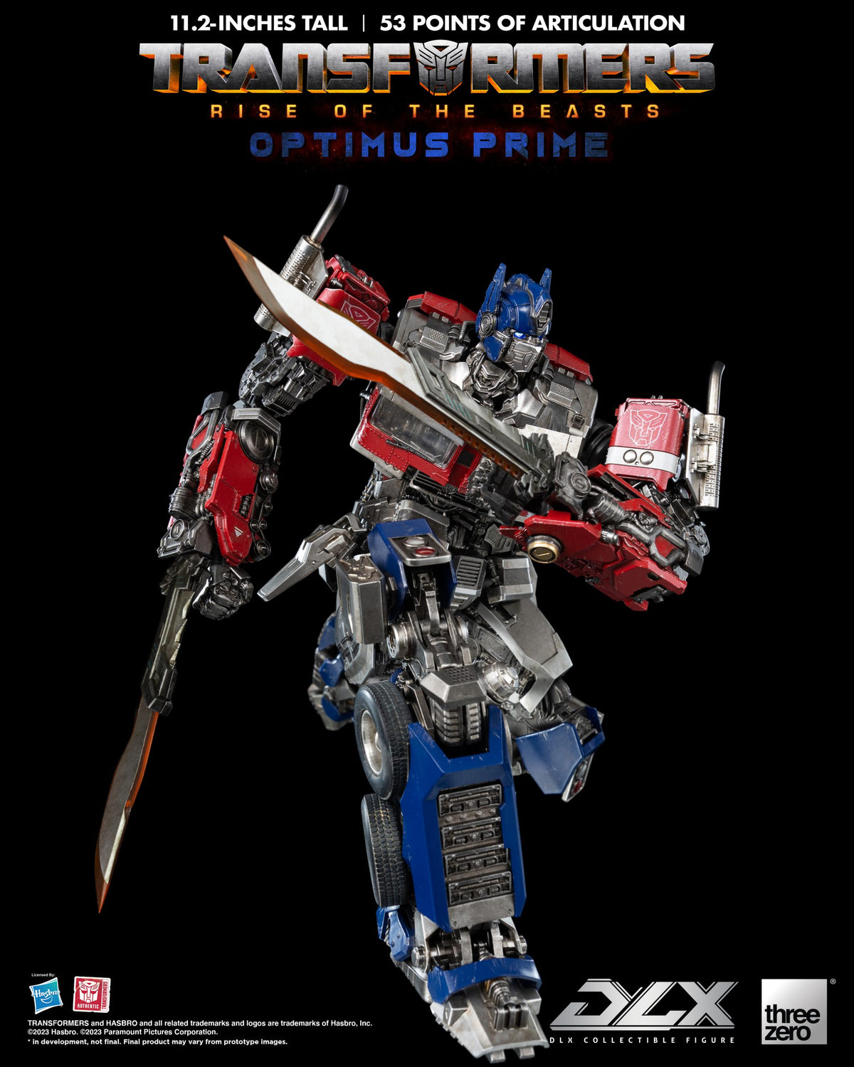 Transformers: Rise of the Beasts Optimus Prime DLX Action Figure  THREE ZERO