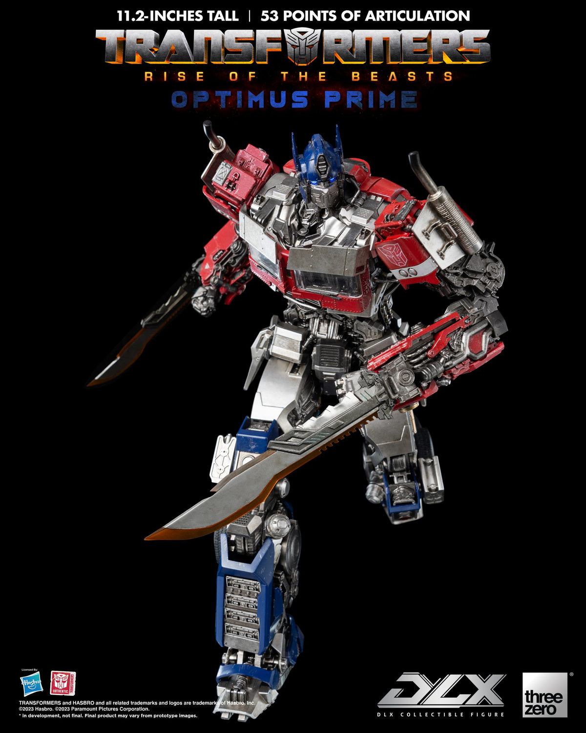 Transformers: Rise of the Beasts Optimus Prime DLX Action Figure  THREE ZERO