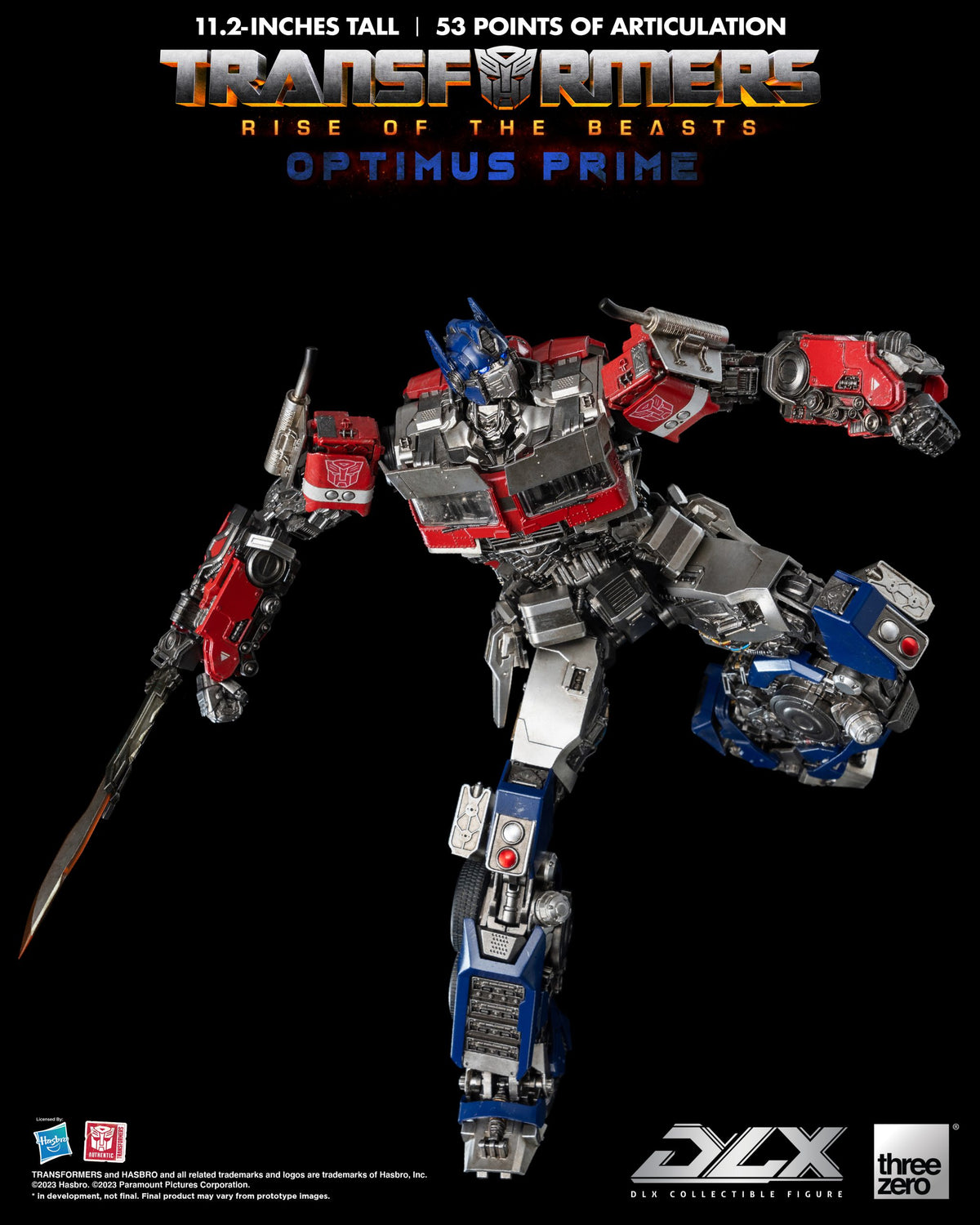 Transformers: Rise of the Beasts Optimus Prime DLX Action Figure  THREE ZERO