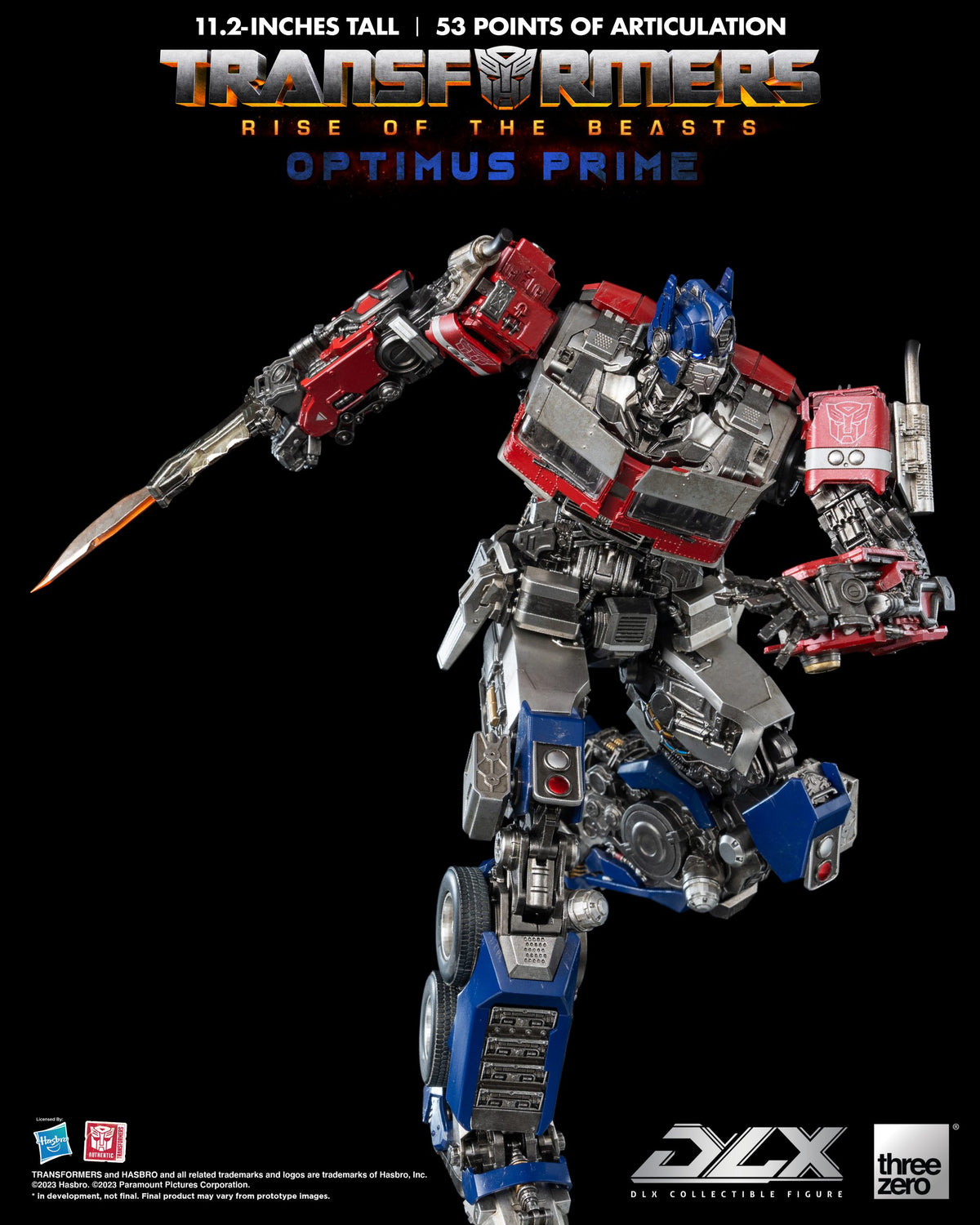Transformers: Rise of the Beasts Optimus Prime DLX Action Figure  THREE ZERO