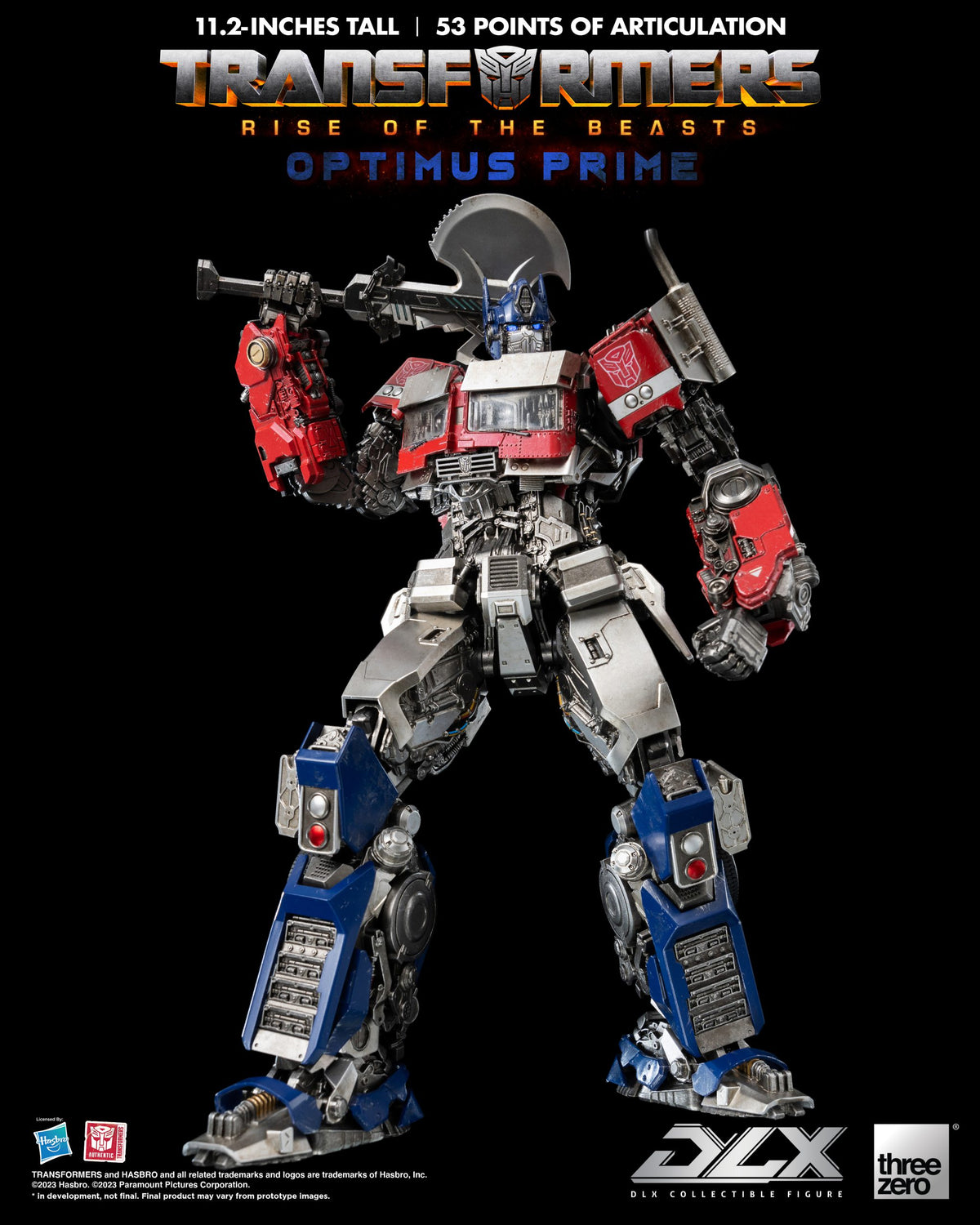 Transformers: Rise of the Beasts Optimus Prime DLX Action Figure  THREE ZERO