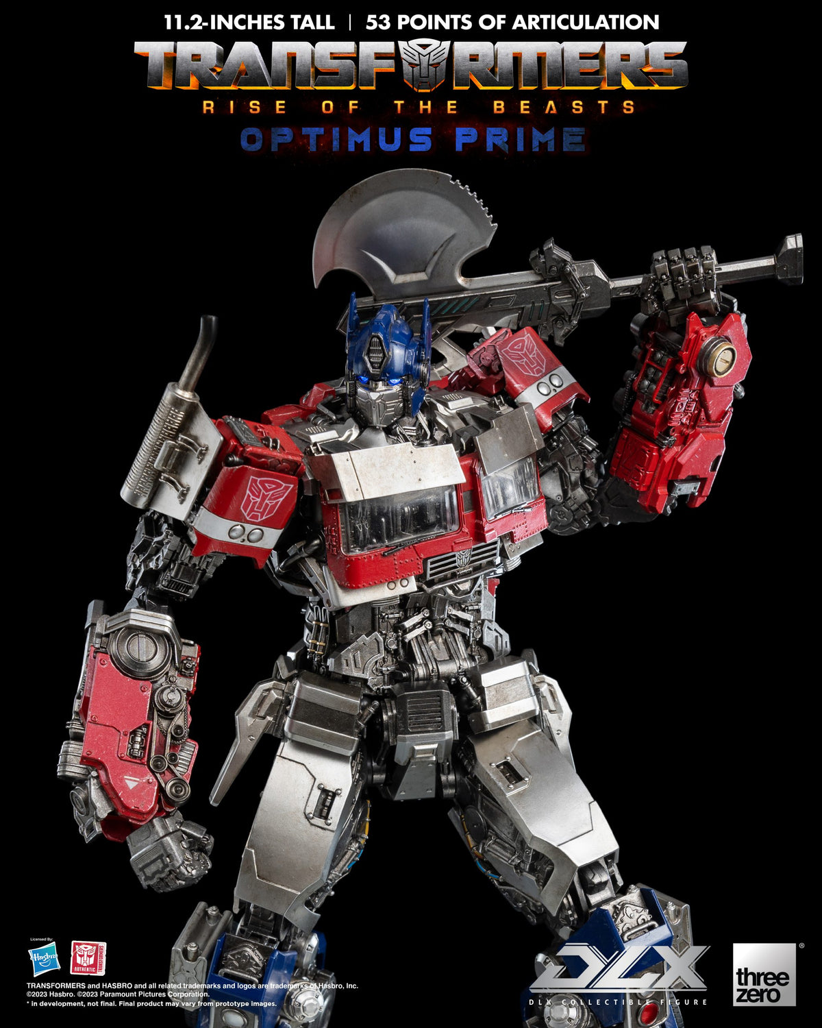 Transformers: Rise of the Beasts Optimus Prime DLX Action Figure  THREE ZERO