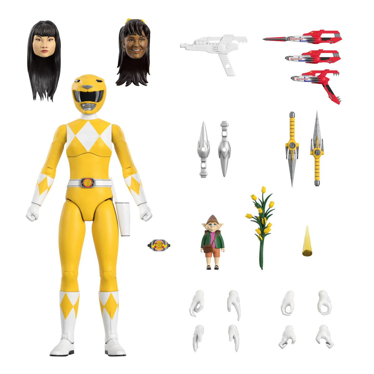 Power Rangers Ultimates Mighty Morphin Yellow Ranger Super 7