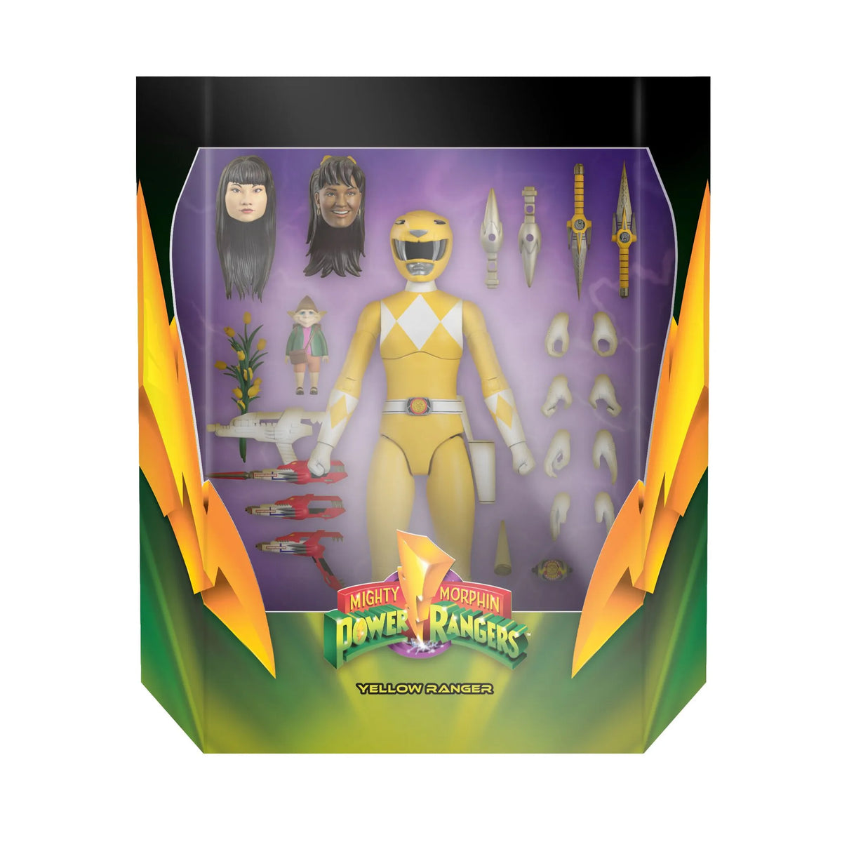 Power Rangers Ultimates Mighty Morphin Yellow Ranger Super 7