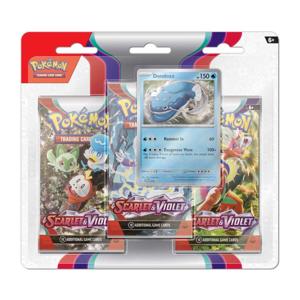 POKEMON TCG SCARLET &amp; VIOLET 3-PACK BLISTER ESPAÑOL (DONDOZO/ARCANINE)