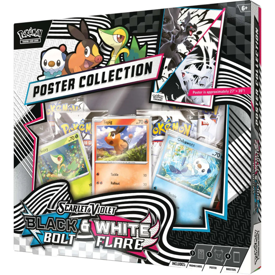 POKEMON TCG - Scarlet &amp; Violet – Black Bolt &amp; White Flare – Poster Collection – Español/Inglés