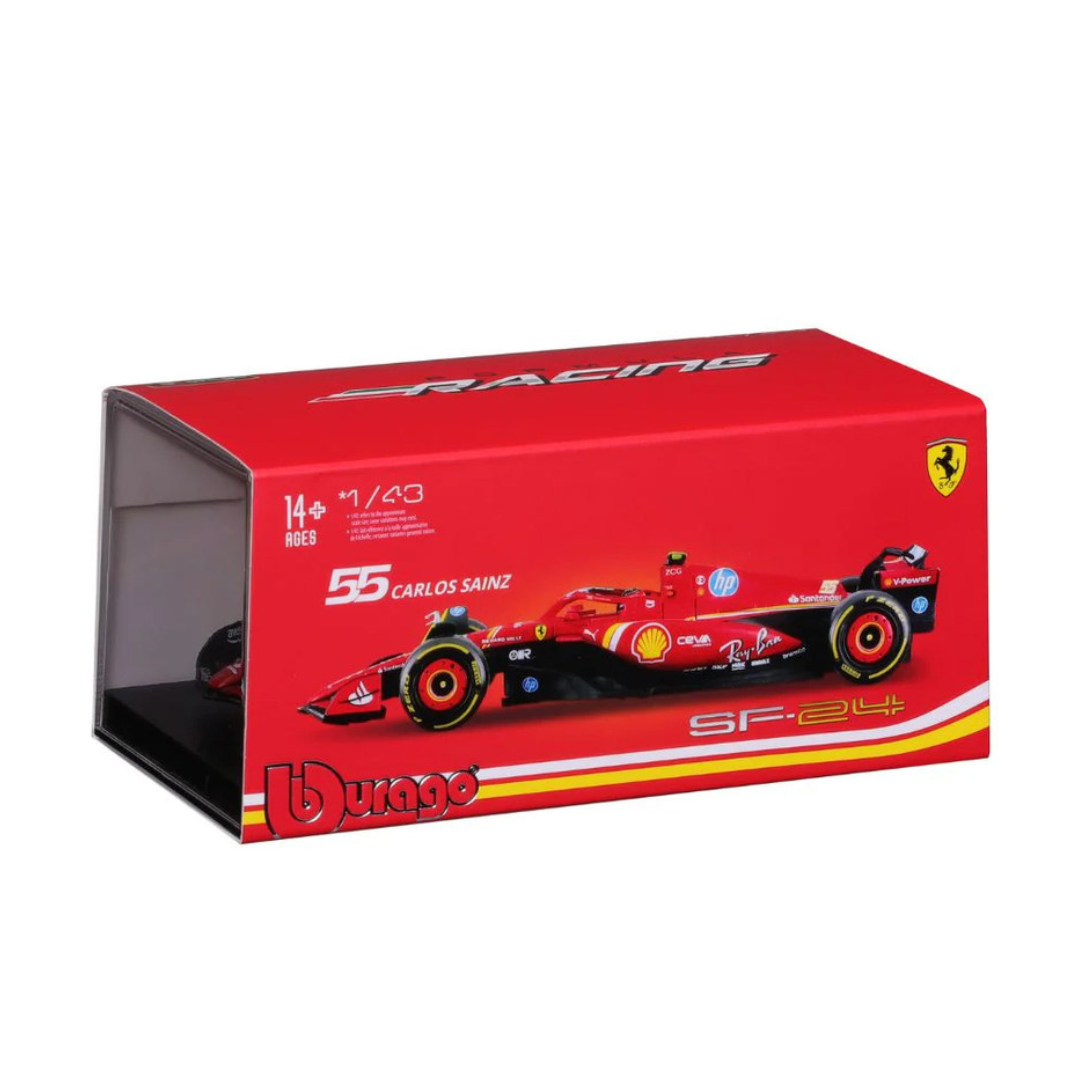 Formula 1 Ferrari SFR SF-24 Carlos Sainz #55 with Helmet (2024) Die-Cast Metal 1:43 Bburago