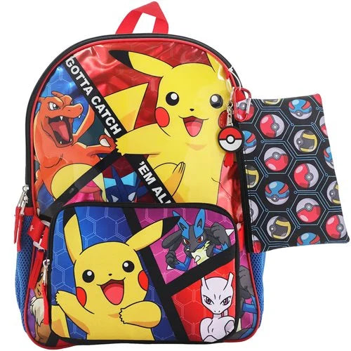 Mochila Pokemon Pikachu Set 5 Piezas