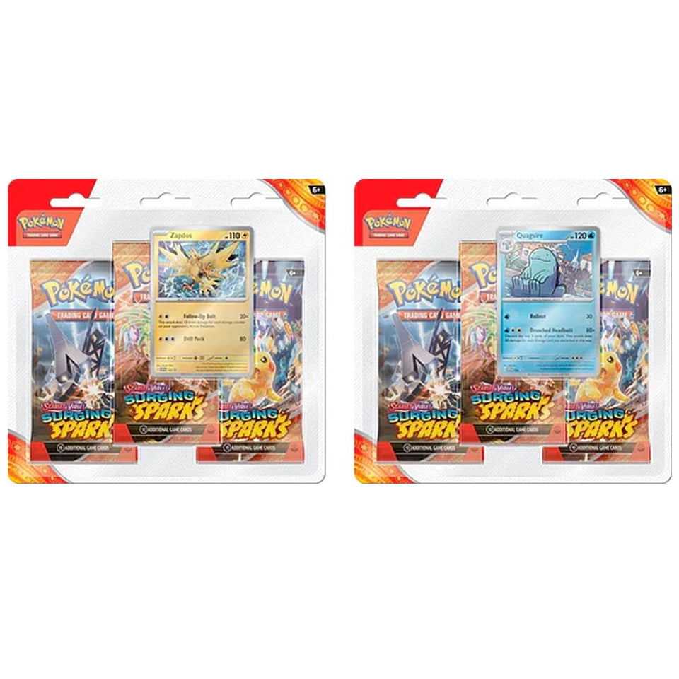 POKEMON Scarlet &amp; Violet 8 Surging Sparks 3-Booster Blister (Español / Ingles)