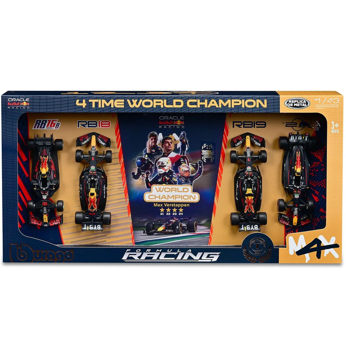 Formula 1 Oracle Red Bull 4-Time World Champion 1:43 Scale Die-Cast Metal Vehicle Bburango