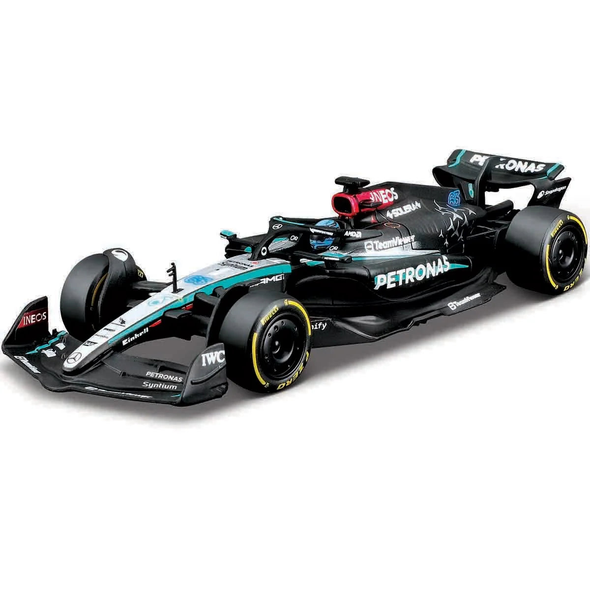 Formula 1 Mercedes W15 George Russell #63 with Helmet (2024) Die-Cast Metal 1:43 Bburago