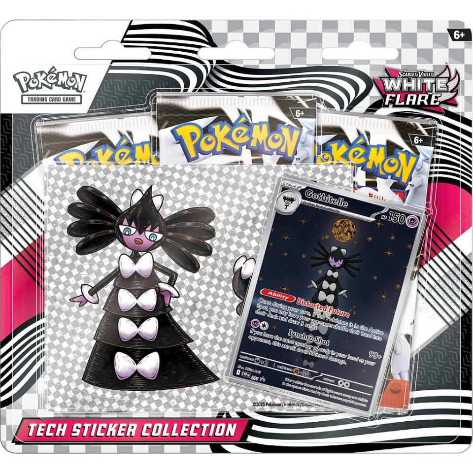 POKEMON TCG - Scarlet &amp; Violet – Black Bolt &amp; White Flare – TECH STICKER COLLECTION Español