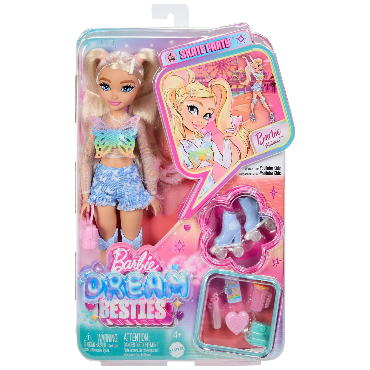 Barbie Dream Besties Skate Party Barbie Malibu Doll Mattel