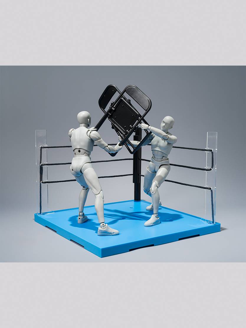 [Preventa] KinnikuMan Tamashii Stage: ACT Ring Corner &amp; Folding Chair set (Neutral Ver.) for S.H.Figuarts